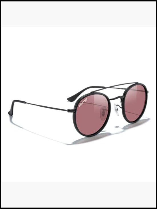 Retro Round Polarized Sunglasses Unisex Double Bridge Sun Glasses